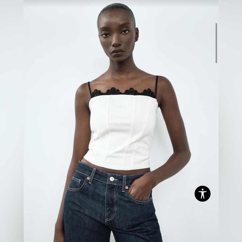 Zara Elegant Black and White Tank Top